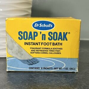 Vintage 1976 Dr Scholl's‎ Soap n Soak Instant Foot Bath Formula 7 Packets